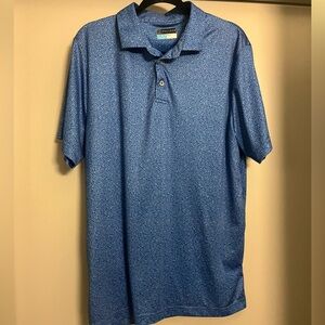 PGA Tour Men’s Blue Micro-Pattern Polo